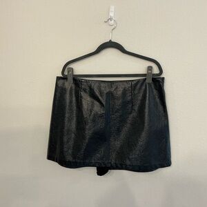 Abercrombie & Fitch Glossy Black Vegan Leather Skirt